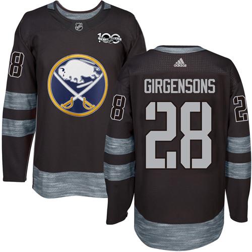 Adidas Sabres #28 Zemgus Girgensons Black 1917-100th Anniversary Stitched NHL Jersey